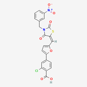 molecular formula C22H13ClN2O7S B5155611 2-chloro-4-(5-{[3-(3-nitrobenzyl)-2,4-dioxo-1,3-thiazolidin-5-ylidene]methyl}-2-furyl)benzoic acid 