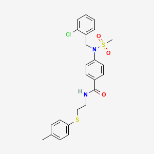 molecular formula C24H25ClN2O3S2 B5155620 4-[(2-chlorobenzyl)(methylsulfonyl)amino]-N-{2-[(4-methylphenyl)thio]ethyl}benzamide 