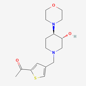 1-(4-{[(3R*,4R*)-3-hydroxy-4-(4-morpholinyl)-1-piperidinyl]methyl}-2-thienyl)ethanone