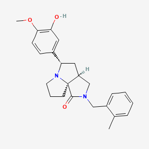 molecular formula C24H28N2O3 B5155693 (3aS*,5S*,9aS*)-5-(3-hydroxy-4-methoxyphenyl)-2-(2-methylbenzyl)hexahydro-7H-pyrrolo[3,4-g]pyrrolizin-1(2H)-one 
