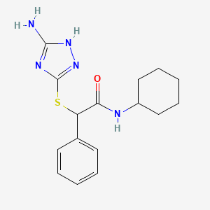 molecular formula C16H21N5OS B5155712 2-[(3-amino-1H-1,2,4-triazol-5-yl)thio]-N-cyclohexyl-2-phenylacetamide 