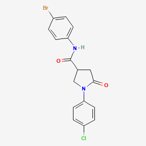molecular formula C17H14BrClN2O2 B5155713 N-(4-bromophenyl)-1-(4-chlorophenyl)-5-oxo-3-pyrrolidinecarboxamide 