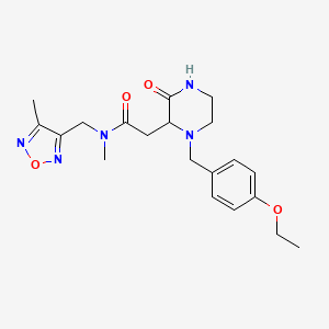 molecular formula C20H27N5O4 B5155733 2-[1-(4-ethoxybenzyl)-3-oxo-2-piperazinyl]-N-methyl-N-[(4-methyl-1,2,5-oxadiazol-3-yl)methyl]acetamide 