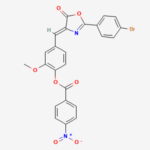 molecular formula C24H15BrN2O7 B5155738 4-{[2-(4-bromophenyl)-5-oxo-1,3-oxazol-4(5H)-ylidene]methyl}-2-methoxyphenyl 4-nitrobenzoate 