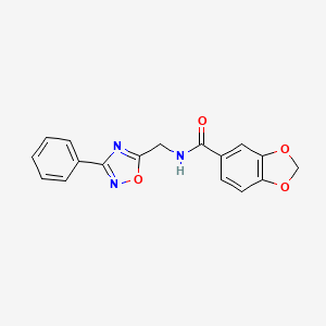 N-[(3-phenyl-1,2,4-oxadiazol-5-yl)methyl]-1,3-benzodioxole-5-carboxamide