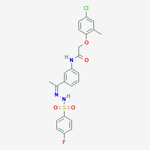 2-(4-chloro-2-methylphenoxy)-N-(3-{N-[(4-fluorophenyl)sulfonyl]ethanehydrazonoyl}phenyl)acetamide