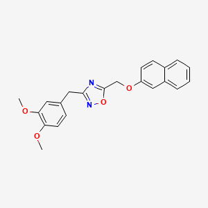 molecular formula C22H20N2O4 B5155760 3-(3,4-dimethoxybenzyl)-5-[(2-naphthyloxy)methyl]-1,2,4-oxadiazole 