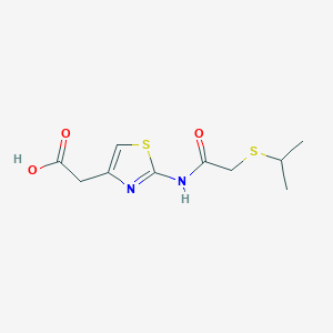 molecular formula C10H14N2O3S2 B5155792 (2-{[(isopropylthio)acetyl]amino}-1,3-thiazol-4-yl)acetic acid 