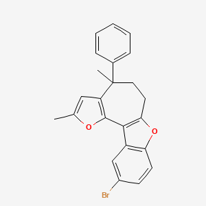 molecular formula C23H19BrO2 B5155798 10-bromo-2,4-dimethyl-4-phenyl-5,6-dihydro-4H-furo[2',3':3,4]cyclohepta[1,2-b][1]benzofuran 