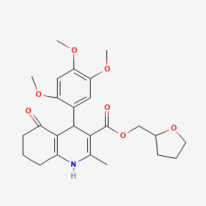 molecular formula C25H31NO7 B5155805 tetrahydro-2-furanylmethyl 2-methyl-5-oxo-4-(2,4,5-trimethoxyphenyl)-1,4,5,6,7,8-hexahydro-3-quinolinecarboxylate 