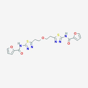 molecular formula C18H16N6O5S2 B5155810 N,N'-[oxybis(2,1-ethanediyl-1,3,4-thiadiazole-5,2-diyl)]di(2-furamide) 
