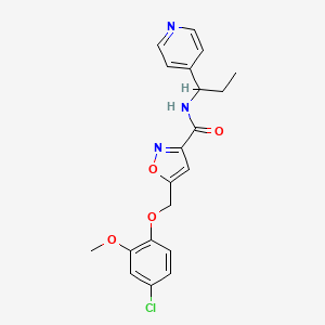 molecular formula C20H20ClN3O4 B5155817 5-[(4-chloro-2-methoxyphenoxy)methyl]-N-[1-(4-pyridinyl)propyl]-3-isoxazolecarboxamide 