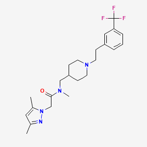 molecular formula C23H31F3N4O B5155818 2-(3,5-dimethyl-1H-pyrazol-1-yl)-N-methyl-N-[(1-{2-[3-(trifluoromethyl)phenyl]ethyl}-4-piperidinyl)methyl]acetamide 
