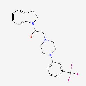 molecular formula C21H22F3N3O B5155830 1-({4-[3-(trifluoromethyl)phenyl]-1-piperazinyl}acetyl)indoline 