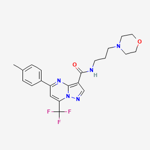 molecular formula C22H24F3N5O2 B5155843 5-(4-methylphenyl)-N-[3-(4-morpholinyl)propyl]-7-(trifluoromethyl)pyrazolo[1,5-a]pyrimidine-3-carboxamide 