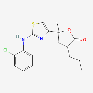 molecular formula C17H19ClN2O2S B5155846 5-{2-[(2-chlorophenyl)amino]-1,3-thiazol-4-yl}-5-methyl-3-propyldihydro-2(3H)-furanone 