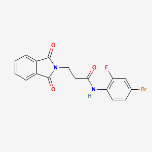 molecular formula C17H12BrFN2O3 B5155871 N-(4-bromo-2-fluorophenyl)-3-(1,3-dioxo-1,3-dihydro-2H-isoindol-2-yl)propanamide 