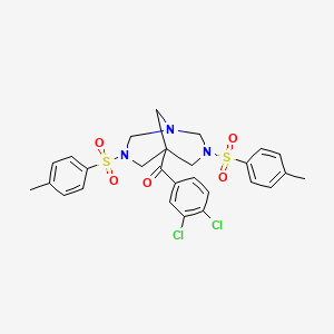 molecular formula C27H27Cl2N3O5S2 B5155889 {3,7-bis[(4-methylphenyl)sulfonyl]-1,3,7-triazabicyclo[3.3.1]non-5-yl}(3,4-dichlorophenyl)methanone 