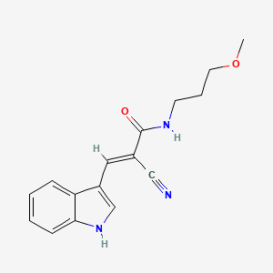 molecular formula C16H17N3O2 B5155903 2-cyano-3-(1H-indol-3-yl)-N-(3-methoxypropyl)acrylamide 