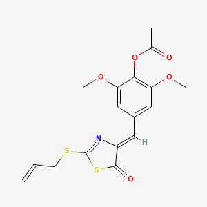 molecular formula C17H17NO5S2 B5155920 4-{[2-(allylthio)-5-oxo-1,3-thiazol-4(5H)-ylidene]methyl}-2,6-dimethoxyphenyl acetate 