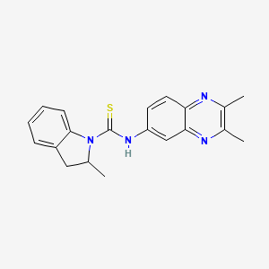 N-(2,3-dimethyl-6-quinoxalinyl)-2-methyl-1-indolinecarbothioamide