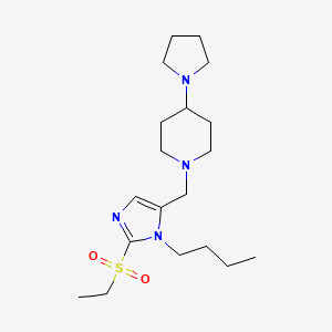 1-{[1-butyl-2-(ethylsulfonyl)-1H-imidazol-5-yl]methyl}-4-(1-pyrrolidinyl)piperidine