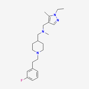 molecular formula C22H33FN4 B5155956 1-(1-ethyl-3-methyl-1H-pyrazol-4-yl)-N-({1-[2-(3-fluorophenyl)ethyl]piperidin-4-yl}methyl)-N-methylmethanamine 