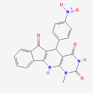 molecular formula C21H14N4O5 B5155984 1-methyl-5-(4-nitrophenyl)-5,11-dihydro-1H-indeno[2',1':5,6]pyrido[2,3-d]pyrimidine-2,4,6(3H)-trione 