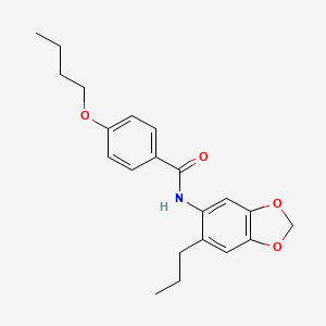 molecular formula C21H25NO4 B5155999 4-butoxy-N-(6-propyl-1,3-benzodioxol-5-yl)benzamide 