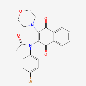 molecular formula C22H19BrN2O4 B5156008 N-(4-bromophenyl)-N-[3-(4-morpholinyl)-1,4-dioxo-1,4-dihydro-2-naphthalenyl]acetamide 