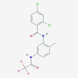 molecular formula C16H11Cl2F3N2O2 B5156020 2,4-dichloro-N-{2-methyl-5-[(trifluoroacetyl)amino]phenyl}benzamide 