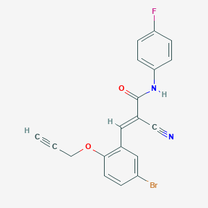 molecular formula C19H12BrFN2O2 B5156028 3-[5-bromo-2-(2-propyn-1-yloxy)phenyl]-2-cyano-N-(4-fluorophenyl)acrylamide 
