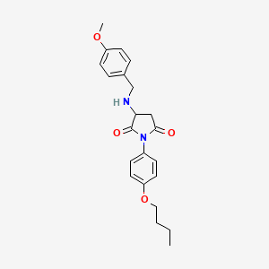molecular formula C22H26N2O4 B5156045 1-(4-butoxyphenyl)-3-[(4-methoxybenzyl)amino]-2,5-pyrrolidinedione 