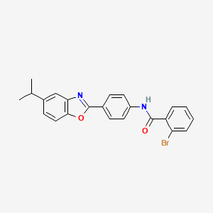 molecular formula C23H19BrN2O2 B5156066 2-bromo-N-[4-(5-isopropyl-1,3-benzoxazol-2-yl)phenyl]benzamide 