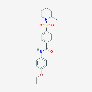 molecular formula C21H26N2O4S B5156084 N-(4-ethoxyphenyl)-4-[(2-methyl-1-piperidinyl)sulfonyl]benzamide 