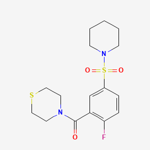 molecular formula C16H21FN2O3S2 B5156099 4-[2-fluoro-5-(1-piperidinylsulfonyl)benzoyl]thiomorpholine 