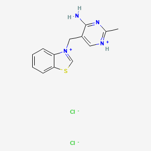 molecular formula C13H14Cl2N4S B5156103 3-[(4-amino-2-methylpyrimidin-1-ium-5-yl)methyl]-1,3-benzothiazol-3-ium dichloride 