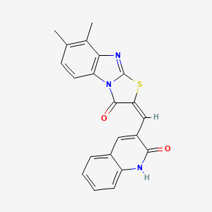 molecular formula C21H15N3O2S B5156123 7,8-dimethyl-2-[(2-oxo-1,2-dihydro-3-quinolinyl)methylene][1,3]thiazolo[3,2-a]benzimidazol-3(2H)-one 