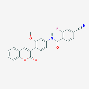 molecular formula C24H15FN2O4 B5156133 4-cyano-2-fluoro-N-[3-methoxy-4-(2-oxo-2H-chromen-3-yl)phenyl]benzamide 