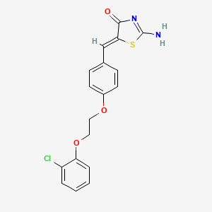 molecular formula C18H15ClN2O3S B5156135 5-{4-[2-(2-chlorophenoxy)ethoxy]benzylidene}-2-imino-1,3-thiazolidin-4-one 