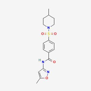 molecular formula C17H21N3O4S B5156148 N-(5-methyl-3-isoxazolyl)-4-[(4-methyl-1-piperidinyl)sulfonyl]benzamide 