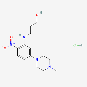 molecular formula C14H23ClN4O3 B5156154 3-{[5-(4-methyl-1-piperazinyl)-2-nitrophenyl]amino}-1-propanol hydrochloride 