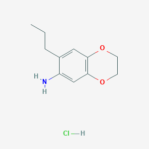 molecular formula C11H16ClNO2 B5156186 (7-propyl-2,3-dihydro-1,4-benzodioxin-6-yl)amine hydrochloride 