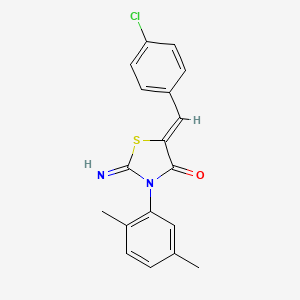 molecular formula C18H15ClN2OS B5156205 5-(4-chlorobenzylidene)-3-(2,5-dimethylphenyl)-2-imino-1,3-thiazolidin-4-one 
