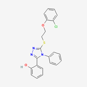 molecular formula C22H18ClN3O2S B5156211 2-(5-{[2-(2-chlorophenoxy)ethyl]thio}-4-phenyl-4H-1,2,4-triazol-3-yl)phenol 