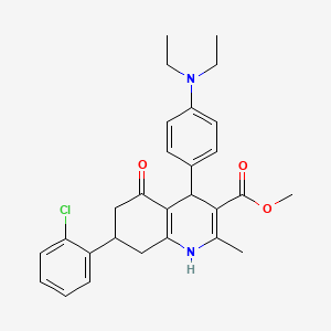 molecular formula C28H31ClN2O3 B5156216 methyl 7-(2-chlorophenyl)-4-[4-(diethylamino)phenyl]-2-methyl-5-oxo-1,4,5,6,7,8-hexahydro-3-quinolinecarboxylate 