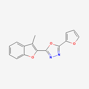 molecular formula C15H10N2O3 B5156226 2-(2-furyl)-5-(3-methyl-1-benzofuran-2-yl)-1,3,4-oxadiazole 