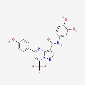 molecular formula C23H19F3N4O4 B5156232 N-(3,4-dimethoxyphenyl)-5-(4-methoxyphenyl)-7-(trifluoromethyl)pyrazolo[1,5-a]pyrimidine-3-carboxamide 