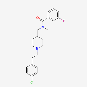 molecular formula C22H26ClFN2O B5156234 N-({1-[2-(4-chlorophenyl)ethyl]-4-piperidinyl}methyl)-3-fluoro-N-methylbenzamide 