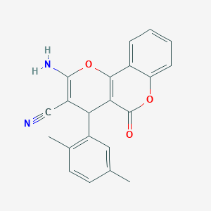 molecular formula C21H16N2O3 B5156250 2-amino-4-(2,5-dimethylphenyl)-5-oxo-4H,5H-pyrano[3,2-c]chromene-3-carbonitrile 